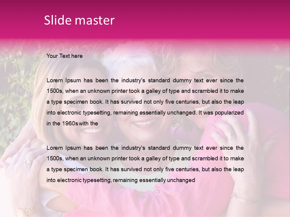 Pretty Woman With Her Beautiful Mother And Daughter. PowerPoint Template