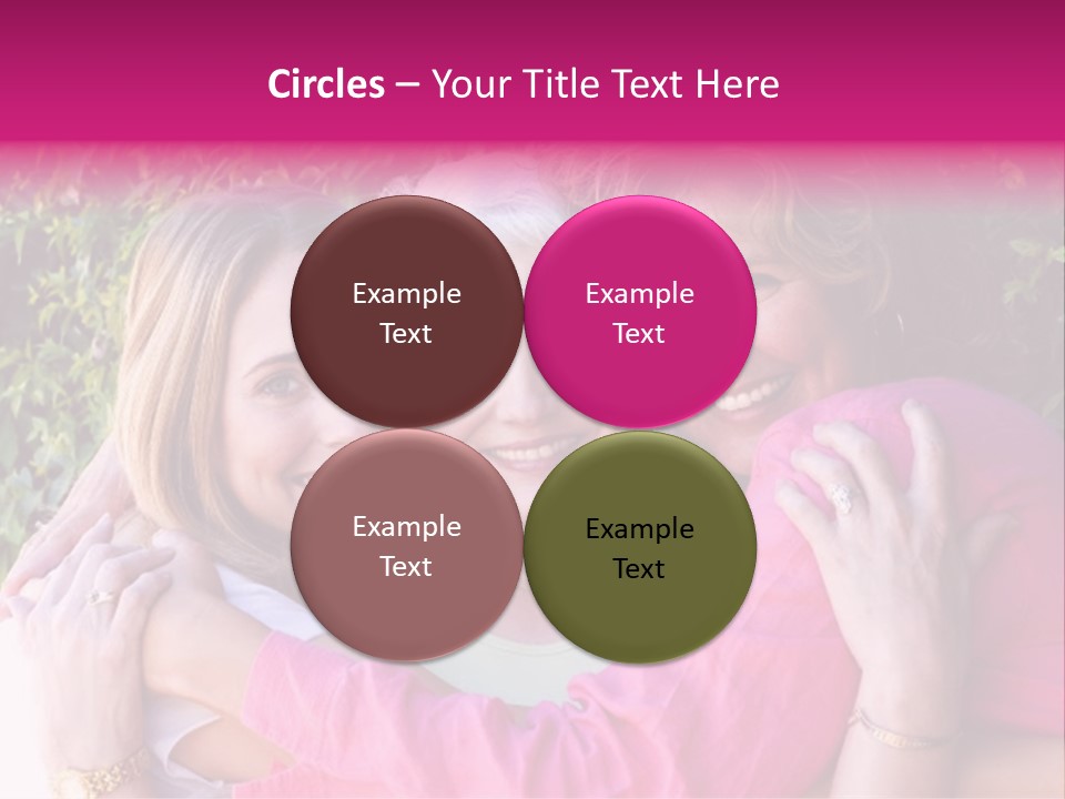 Pretty Woman With Her Beautiful Mother And Daughter. PowerPoint Template