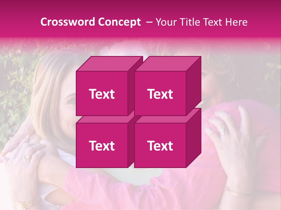 Pretty Woman With Her Beautiful Mother And Daughter. PowerPoint Template