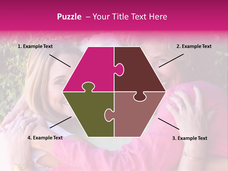 Pretty Woman With Her Beautiful Mother And Daughter. PowerPoint Template