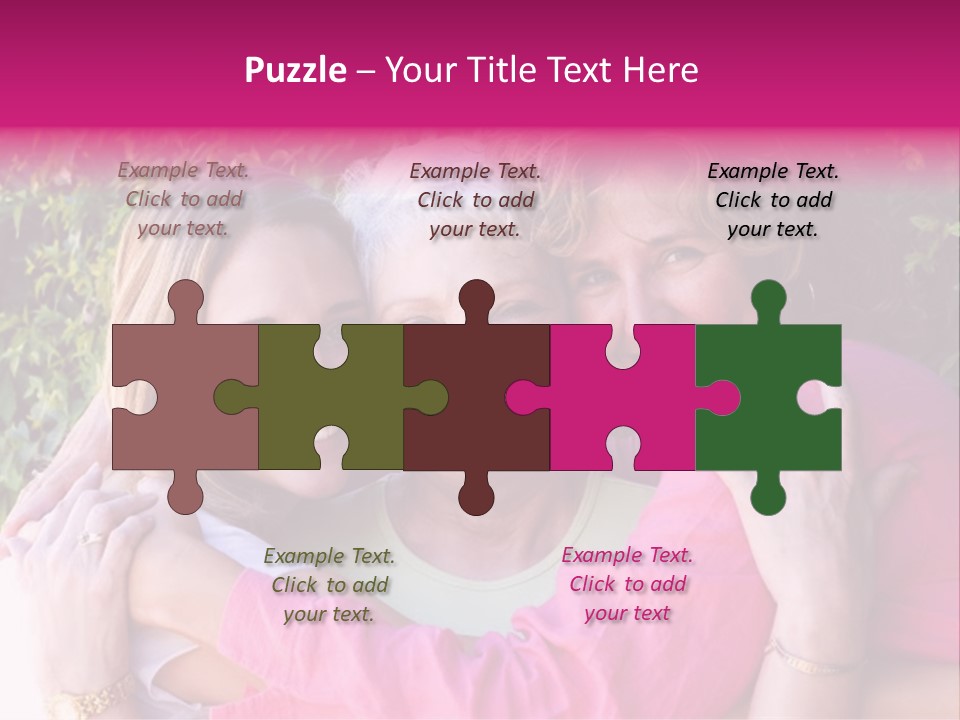 Pretty Woman With Her Beautiful Mother And Daughter. PowerPoint Template