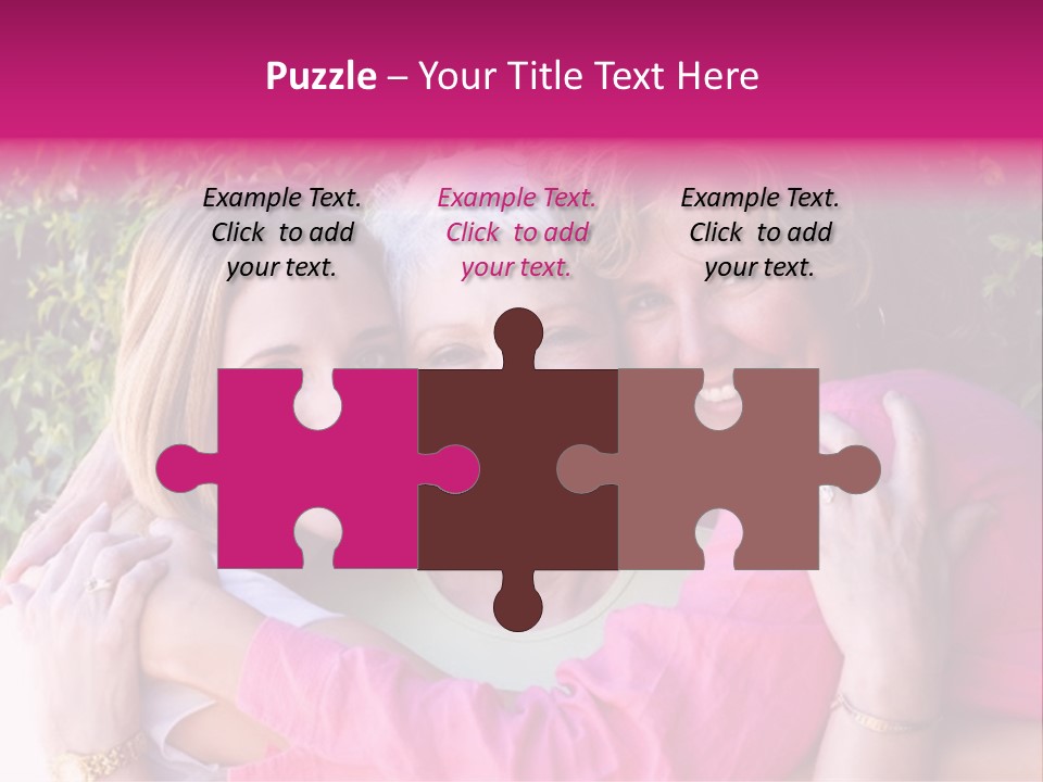 Pretty Woman With Her Beautiful Mother And Daughter. PowerPoint Template