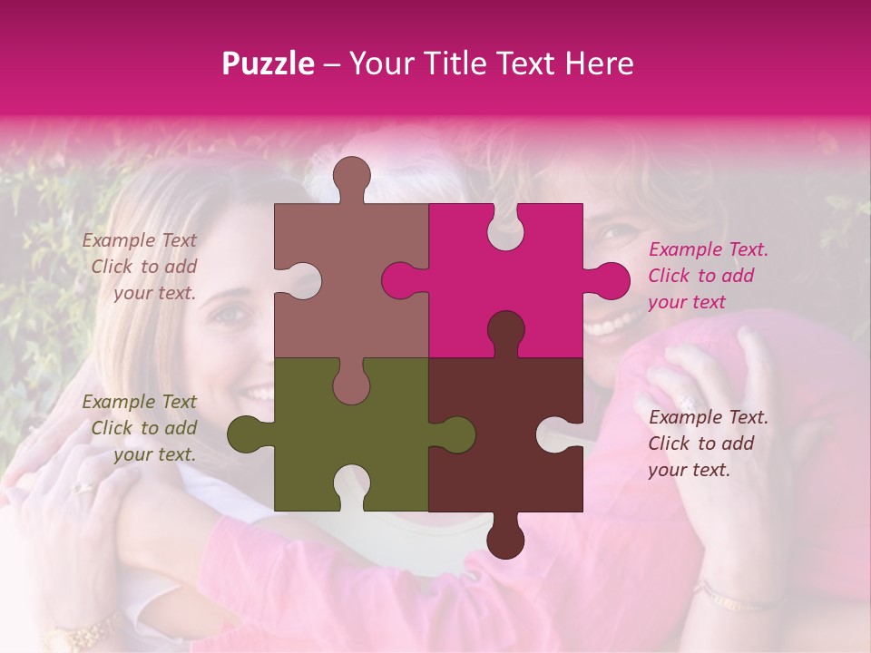 Pretty Woman With Her Beautiful Mother And Daughter. PowerPoint Template
