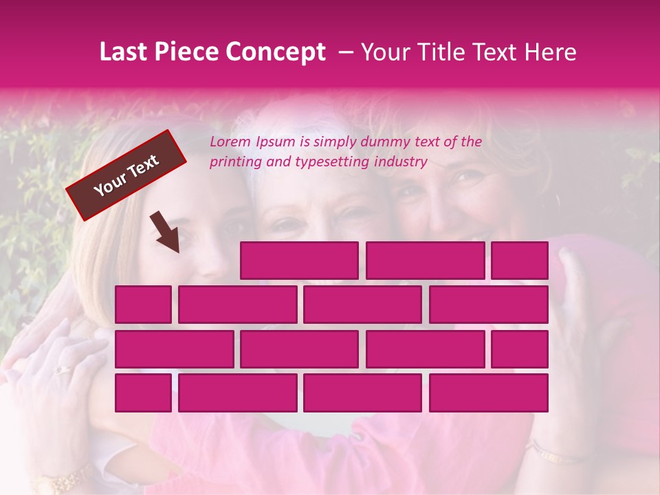 Pretty Woman With Her Beautiful Mother And Daughter. PowerPoint Template