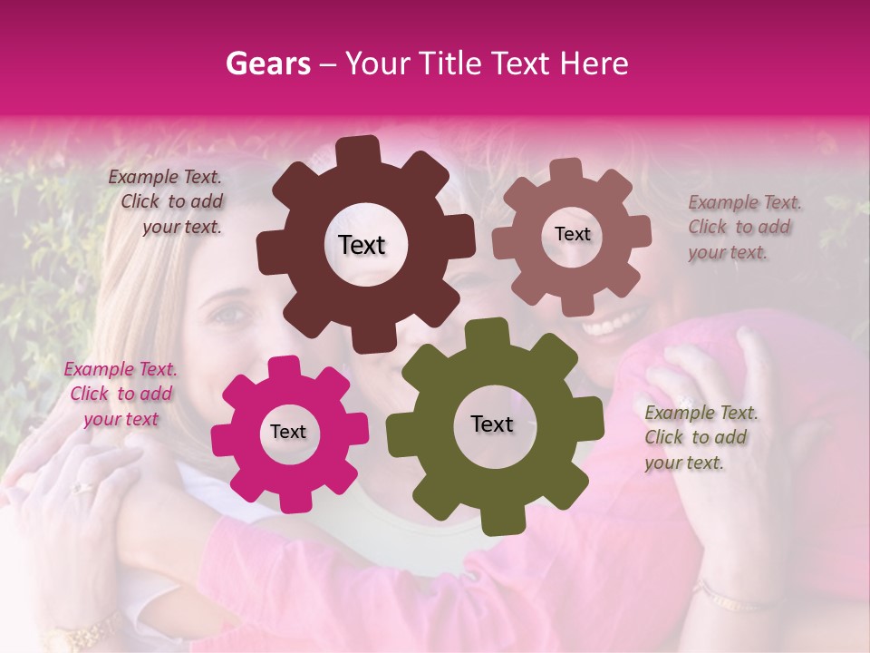 Pretty Woman With Her Beautiful Mother And Daughter. PowerPoint Template