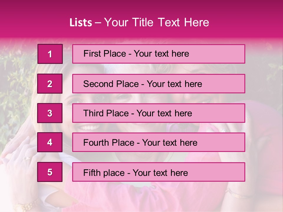 Pretty Woman With Her Beautiful Mother And Daughter. PowerPoint Template