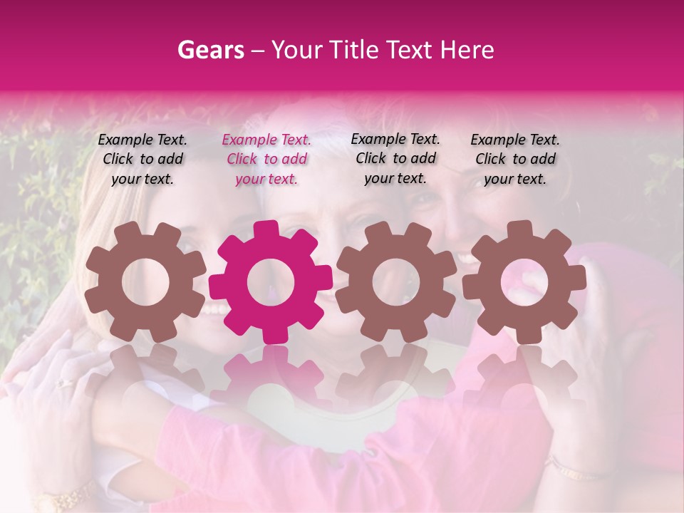 Pretty Woman With Her Beautiful Mother And Daughter. PowerPoint Template