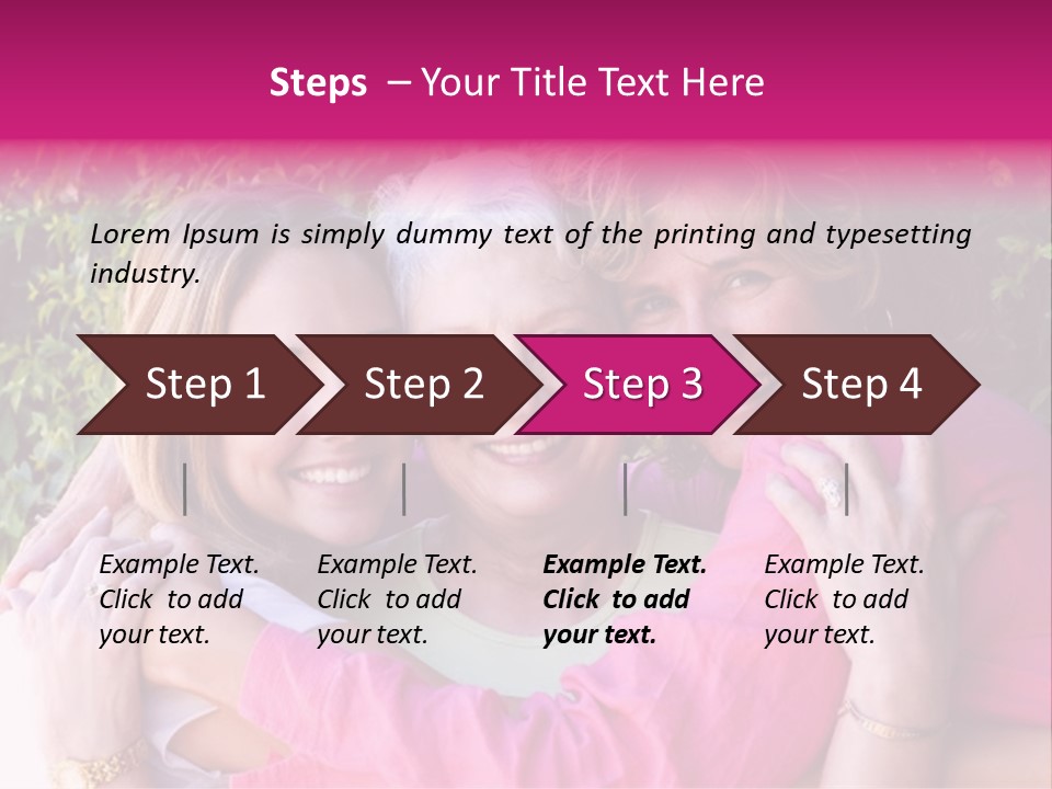 Pretty Woman With Her Beautiful Mother And Daughter. PowerPoint Template