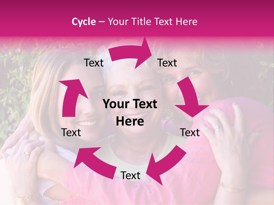 Pretty Woman With Her Beautiful Mother And Daughter. PowerPoint Template