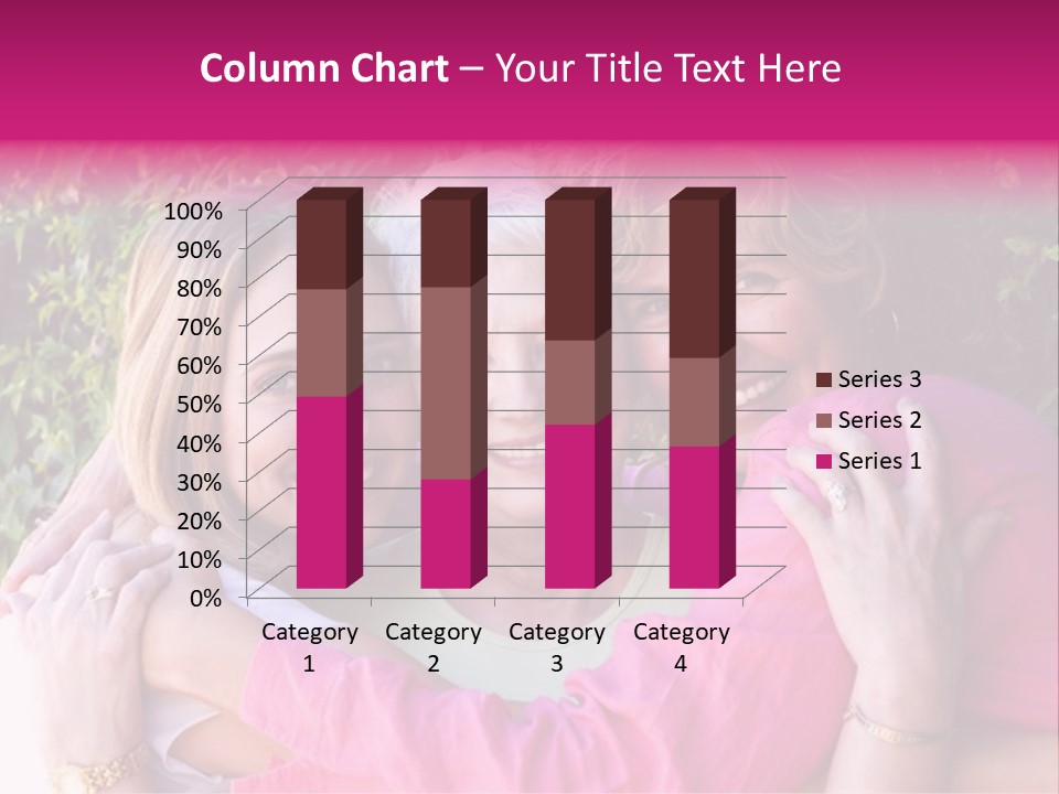 Pretty Woman With Her Beautiful Mother And Daughter. PowerPoint Template