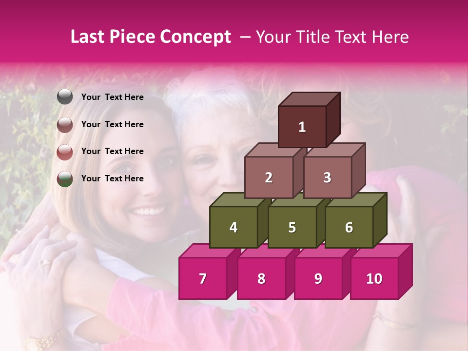 Pretty Woman With Her Beautiful Mother And Daughter. PowerPoint Template