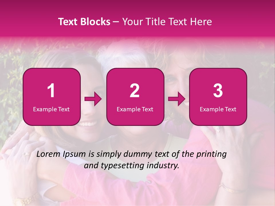 Pretty Woman With Her Beautiful Mother And Daughter. PowerPoint Template