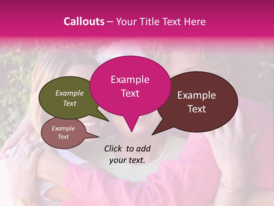 Pretty Woman With Her Beautiful Mother And Daughter. PowerPoint Template