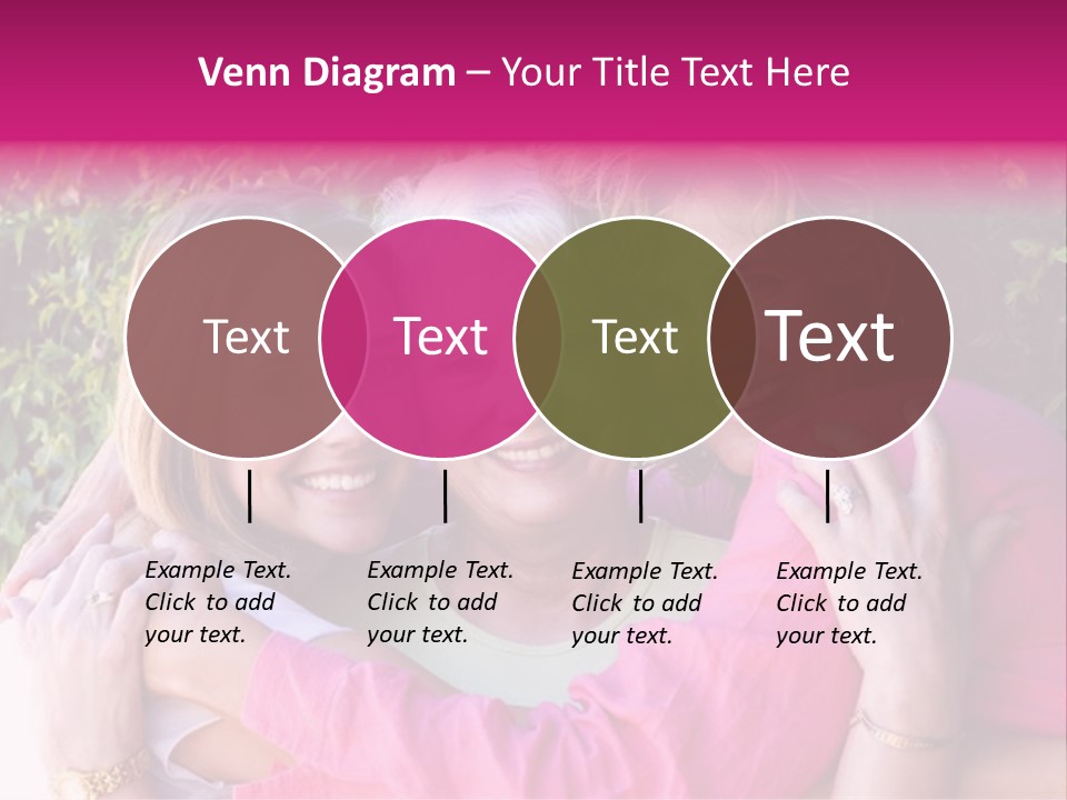Pretty Woman With Her Beautiful Mother And Daughter. PowerPoint Template
