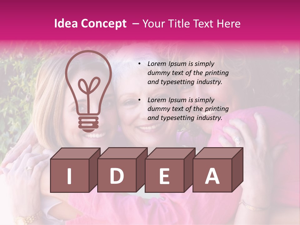 Pretty Woman With Her Beautiful Mother And Daughter. PowerPoint Template