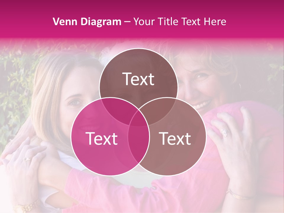 Pretty Woman With Her Beautiful Mother And Daughter. PowerPoint Template