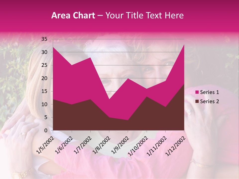 Pretty Woman With Her Beautiful Mother And Daughter. PowerPoint Template