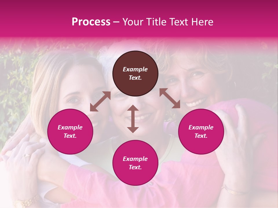Pretty Woman With Her Beautiful Mother And Daughter. PowerPoint Template