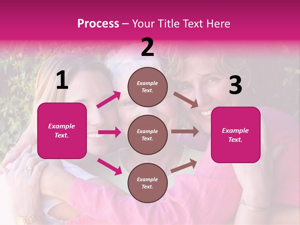 Pretty Woman With Her Beautiful Mother And Daughter. PowerPoint Template