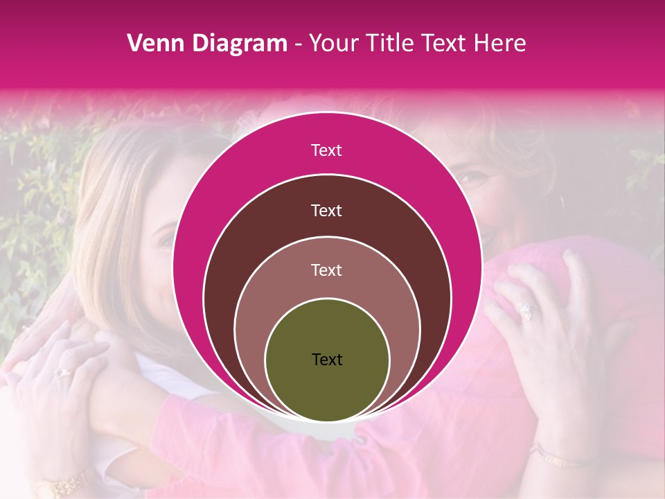 Pretty Woman With Her Beautiful Mother And Daughter. PowerPoint Template