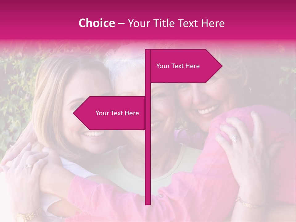 Pretty Woman With Her Beautiful Mother And Daughter. PowerPoint Template