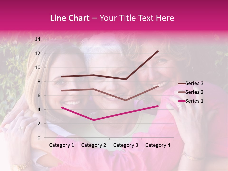 Pretty Woman With Her Beautiful Mother And Daughter. PowerPoint Template
