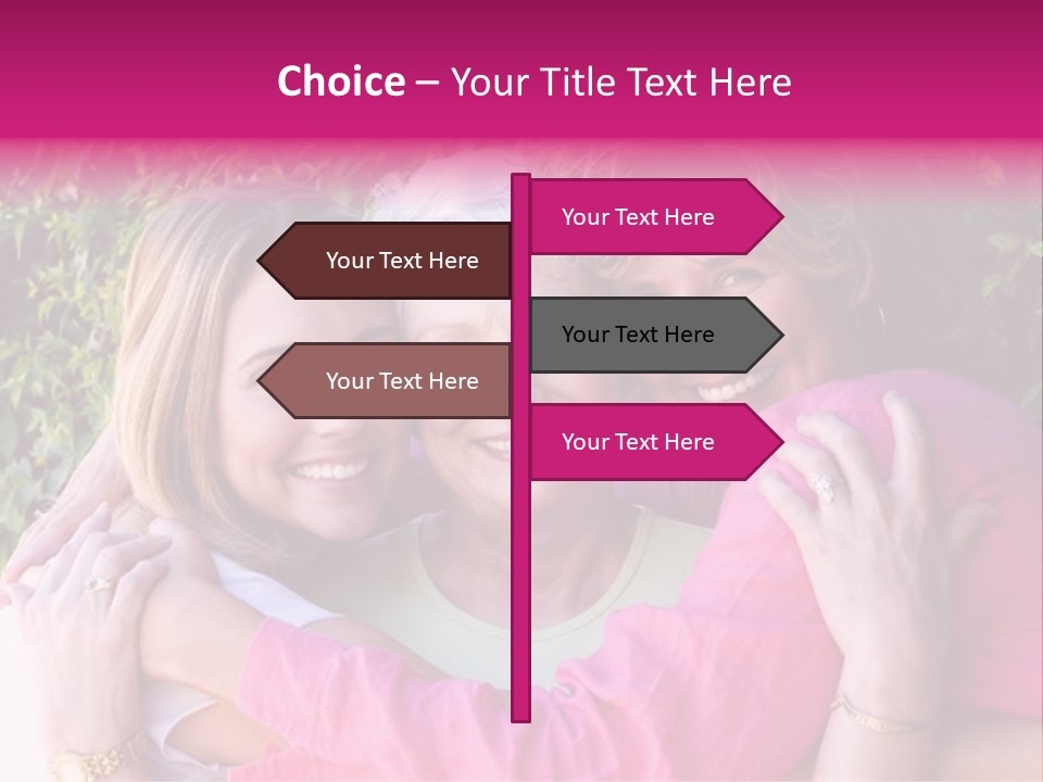 Pretty Woman With Her Beautiful Mother And Daughter. PowerPoint Template