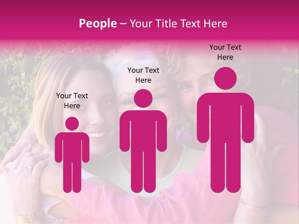 Pretty Woman With Her Beautiful Mother And Daughter. PowerPoint Template