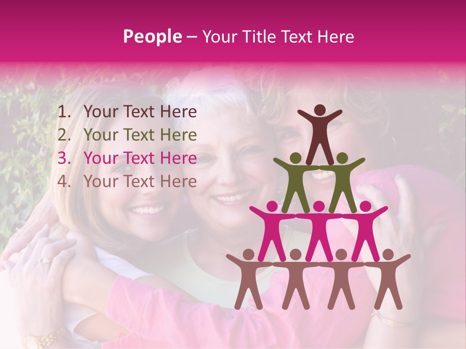 Pretty Woman With Her Beautiful Mother And Daughter. PowerPoint Template