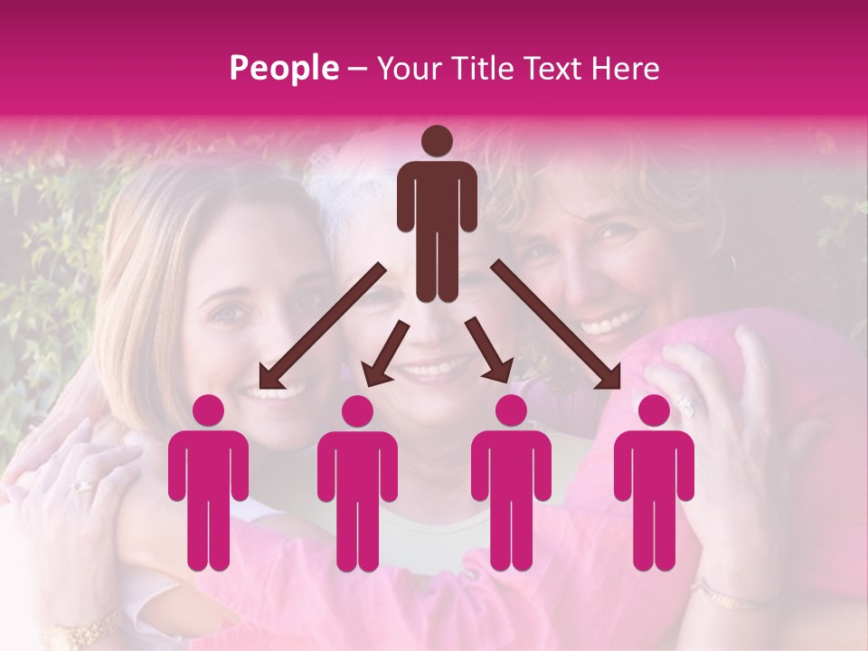 Pretty Woman With Her Beautiful Mother And Daughter. PowerPoint Template