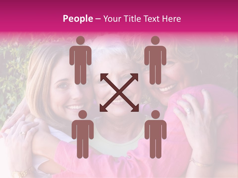Pretty Woman With Her Beautiful Mother And Daughter. PowerPoint Template