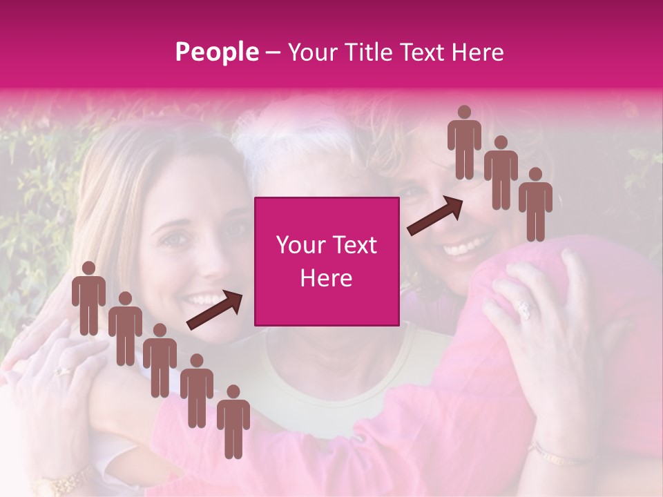 Pretty Woman With Her Beautiful Mother And Daughter. PowerPoint Template