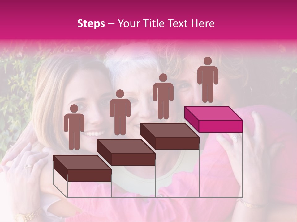 Pretty Woman With Her Beautiful Mother And Daughter. PowerPoint Template