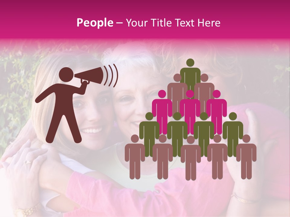 Pretty Woman With Her Beautiful Mother And Daughter. PowerPoint Template