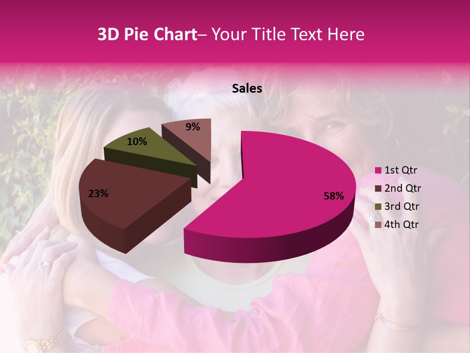 Pretty Woman With Her Beautiful Mother And Daughter. PowerPoint Template