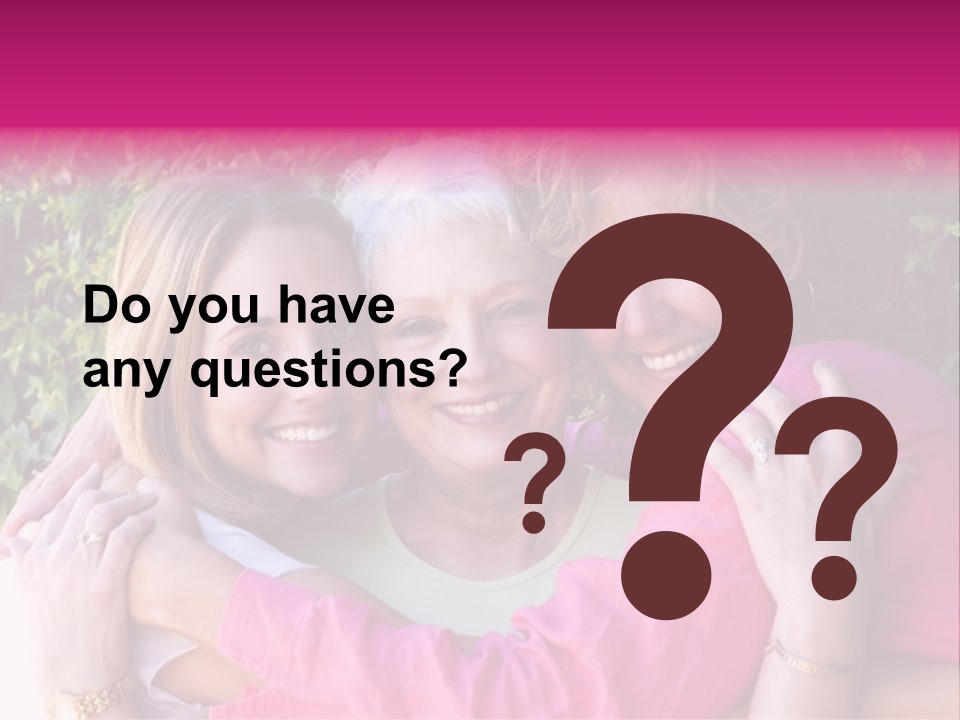 Pretty Woman With Her Beautiful Mother And Daughter. PowerPoint Template