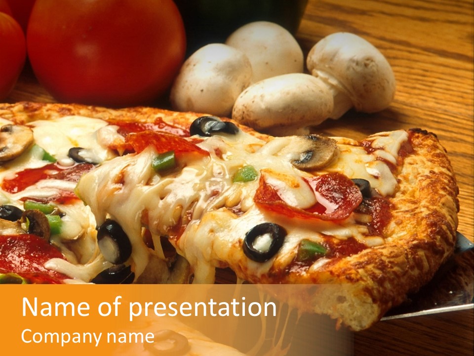 Supreme Pizza In Pan PowerPoint Template