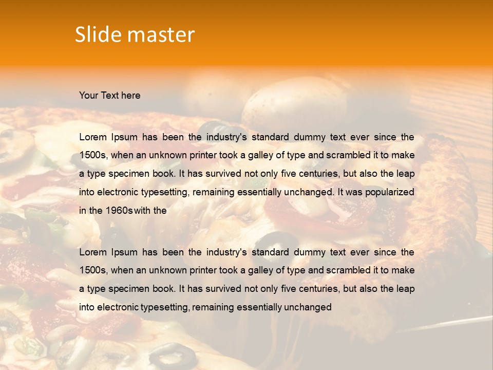 Supreme Pizza In Pan PowerPoint Template