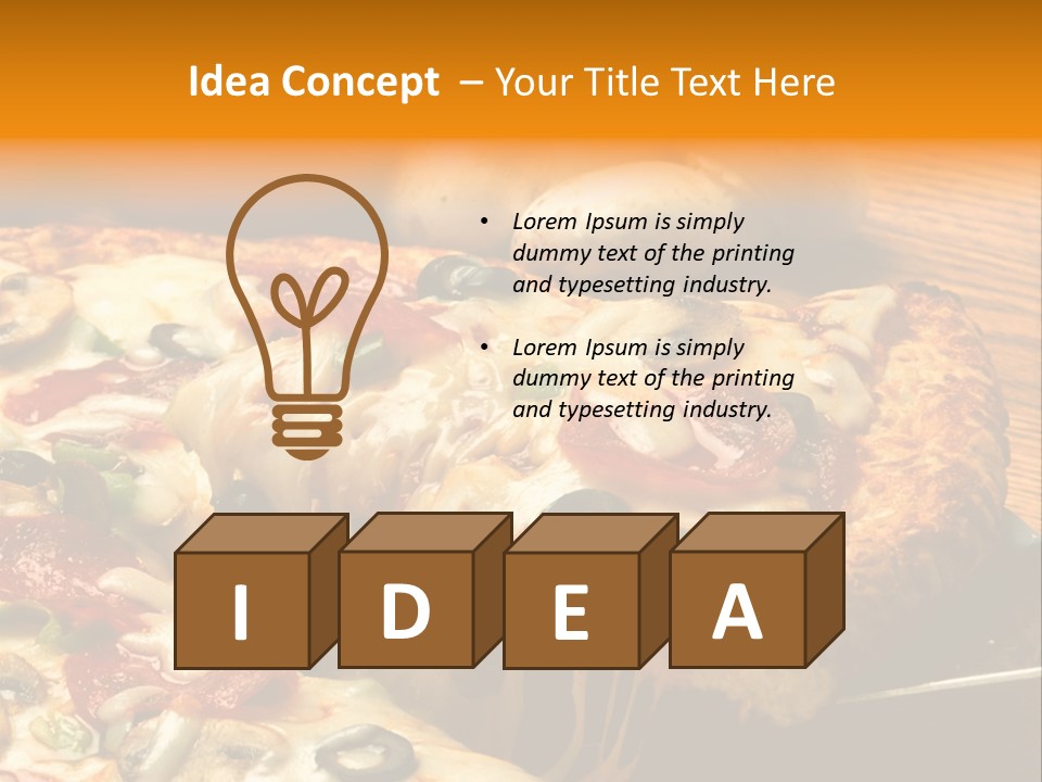 Supreme Pizza In Pan PowerPoint Template