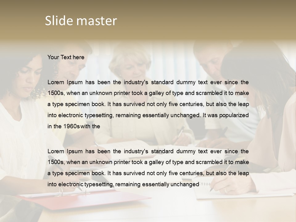 Adult Students Studying Together PowerPoint Template