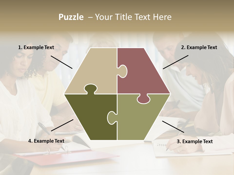 Adult Students Studying Together PowerPoint Template