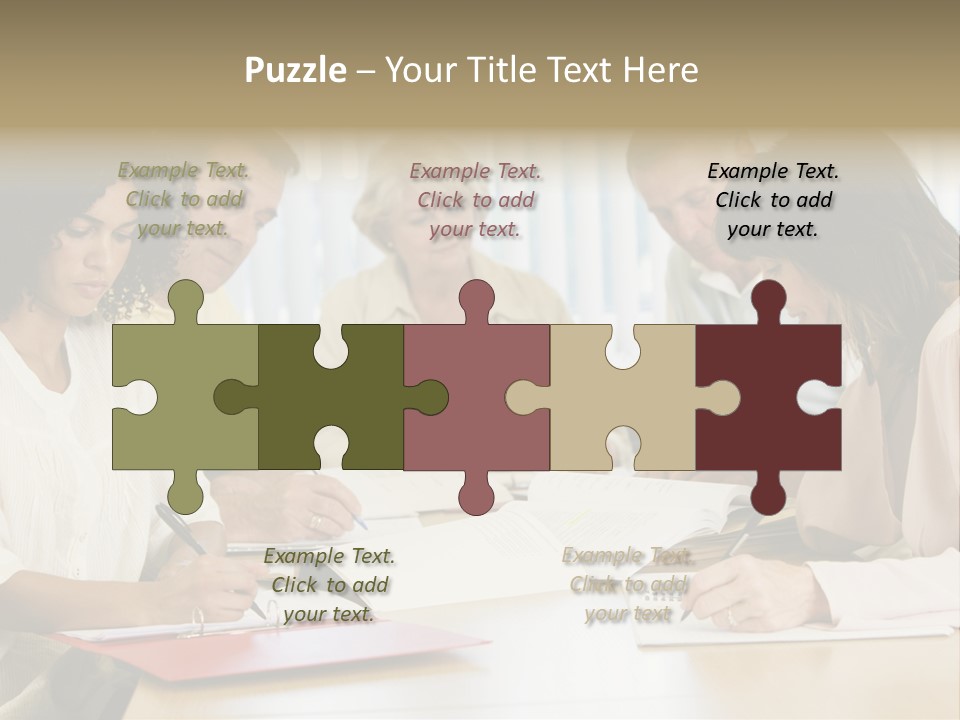 Adult Students Studying Together PowerPoint Template