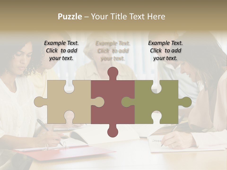 Adult Students Studying Together PowerPoint Template