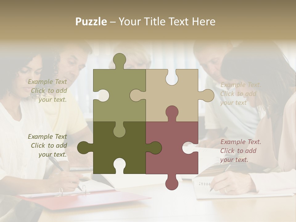 Adult Students Studying Together PowerPoint Template