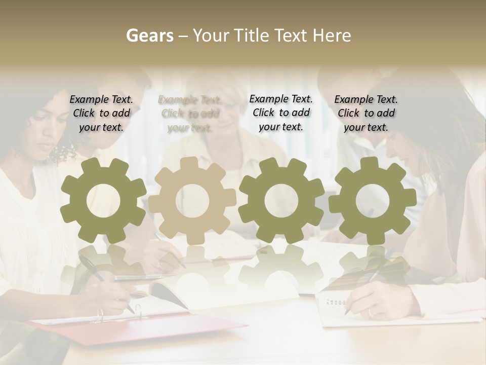 Adult Students Studying Together PowerPoint Template