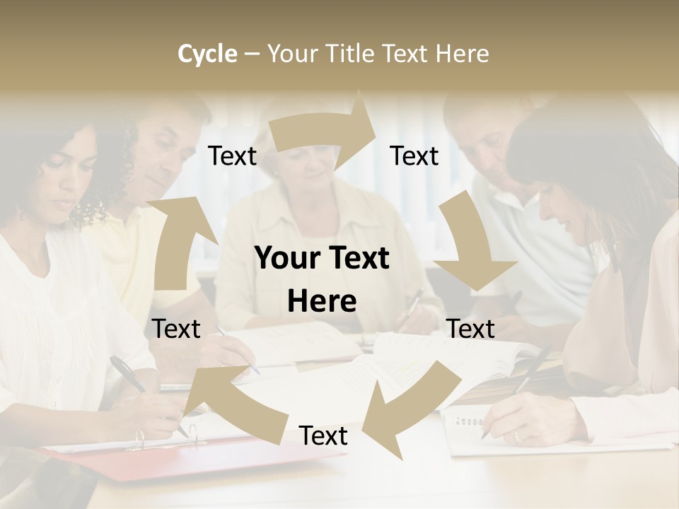 Adult Students Studying Together PowerPoint Template