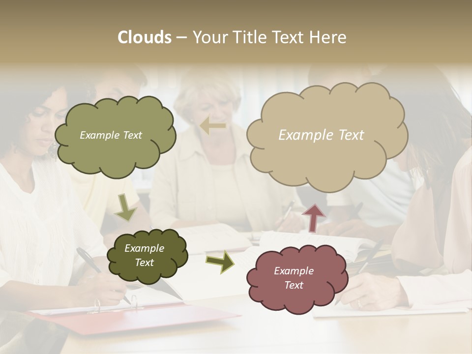 Adult Students Studying Together PowerPoint Template