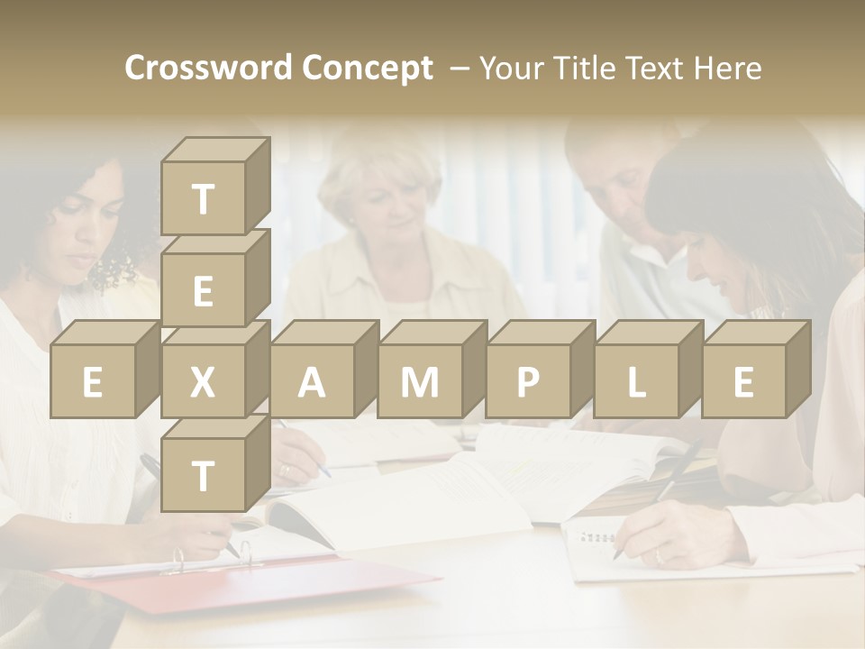 Adult Students Studying Together PowerPoint Template