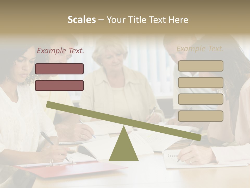 Adult Students Studying Together PowerPoint Template