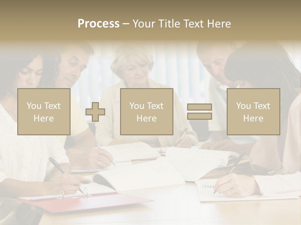 Adult Students Studying Together PowerPoint Template